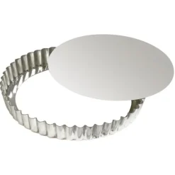 Moule à tarte en fer blanc avec fond amovible 20 cm – Gobel