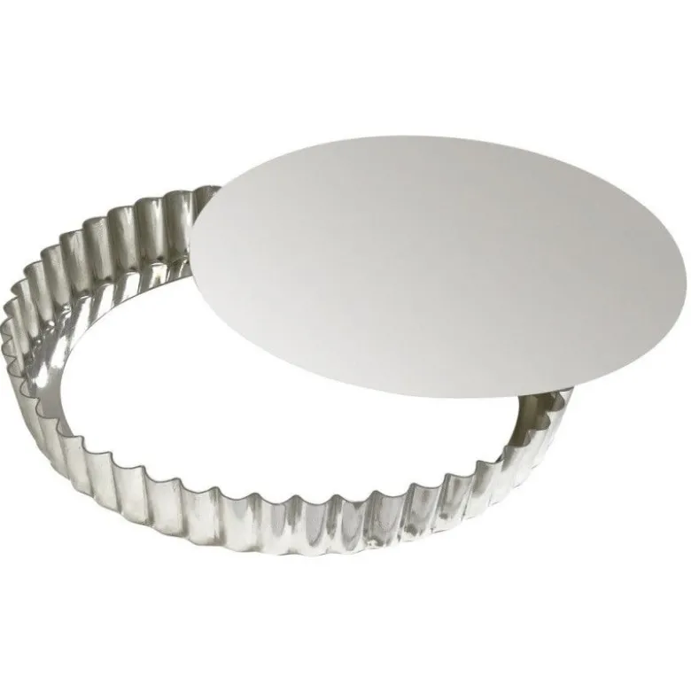 Moule à tarte en fer blanc avec fond amovible 20 cm – Gobel
