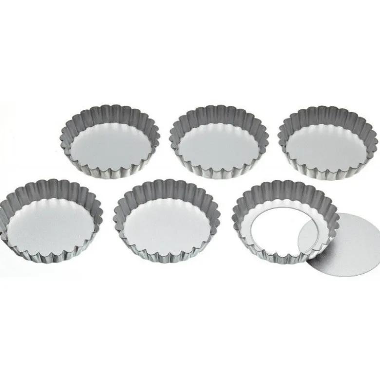 Moule tartelette acier 10cm fond amovible x6 - Kitchen Craft