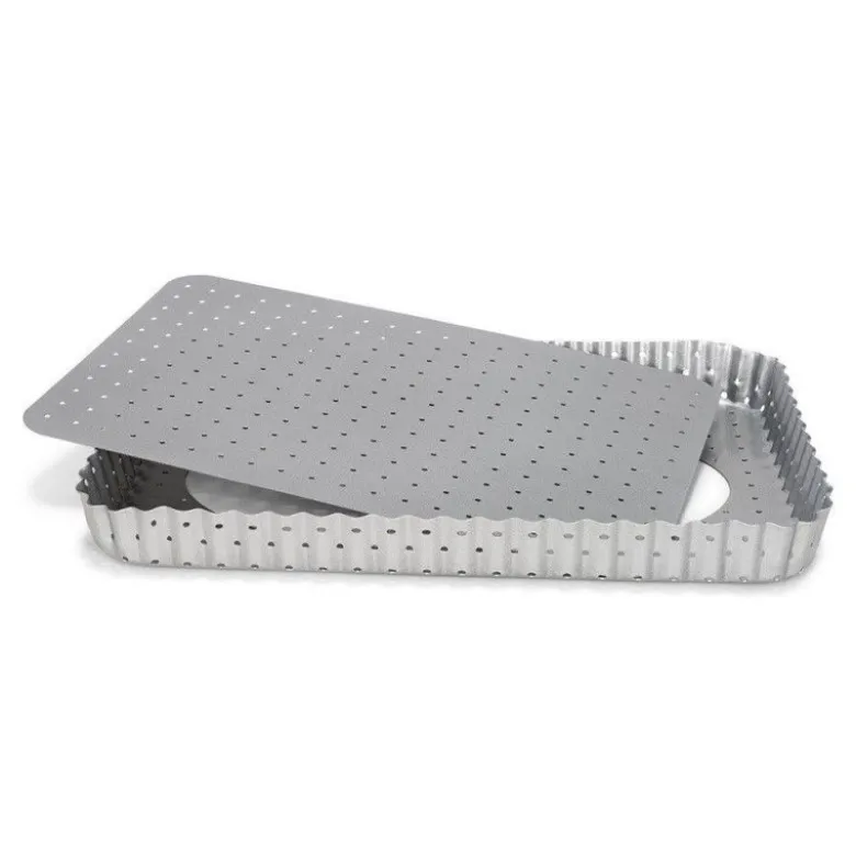 Moule à tarte perforé fond amovible 32x22cm - Patisse