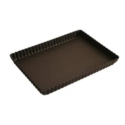 Moule à Tarte Rectangulaire Bord Cannelé Fond Fixe - Gobel