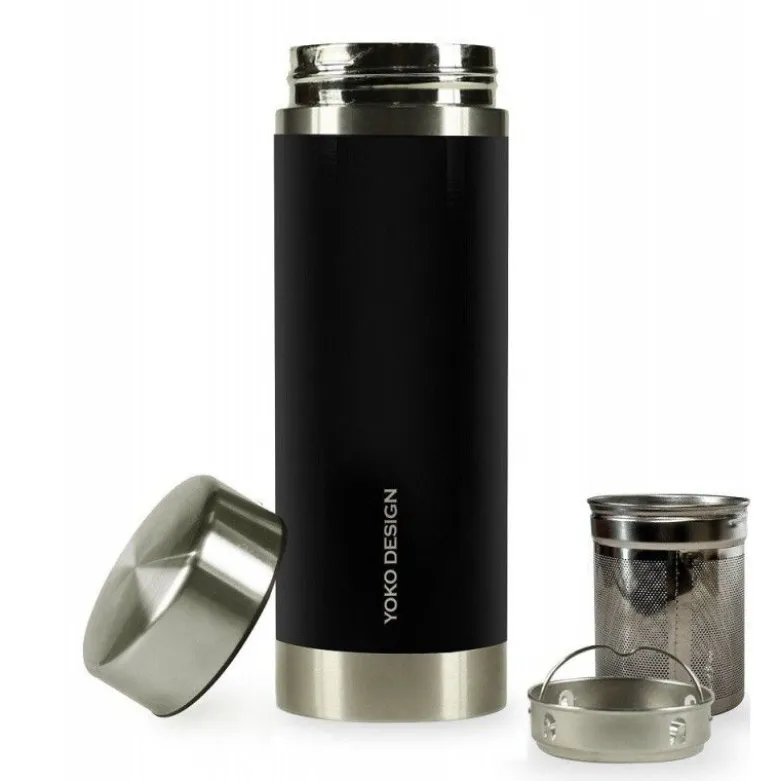 Mug infuseur isotherme 350ml LiberTea noir - Yoko Design