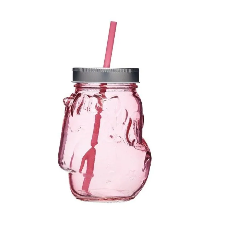 Mug verre Licorne + paille - BarCraft