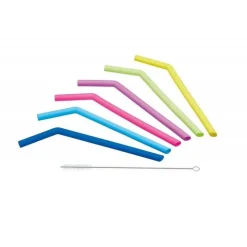 Paille silicone x6 + goupillon - Kitchen Craft