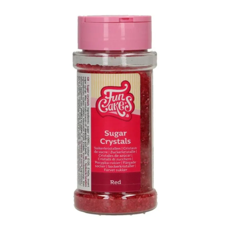 Paillette cristaux sucre rouge 80g - FunCakes