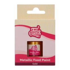 Peinture alimentaire Or métallique 30ml - FunCakes