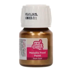 Peinture alimentaire Or noir métallique 30ml - FunCakes