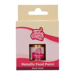Peinture alimentaire Or noir métallique 30ml - FunCakes