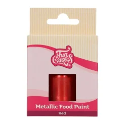 Peinture alimentaire rouge métallique 30ml - FunCakes