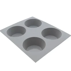 Plaque silicone 4 muffins Elastomoule - De Buyer