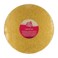 Plateau présentation rond épais doré 25cm - FunCakes