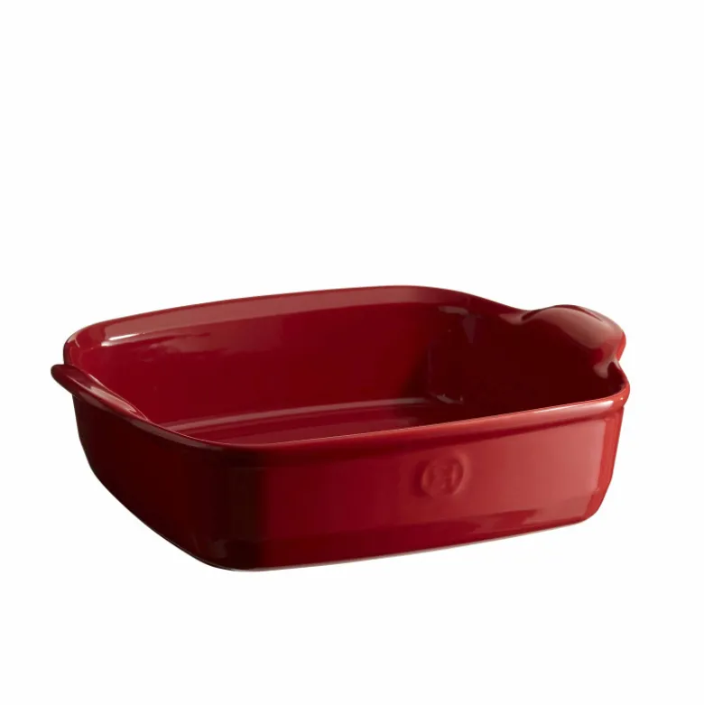 Plat à four carré 24 cm rouge Grand Cru - Emile Henry