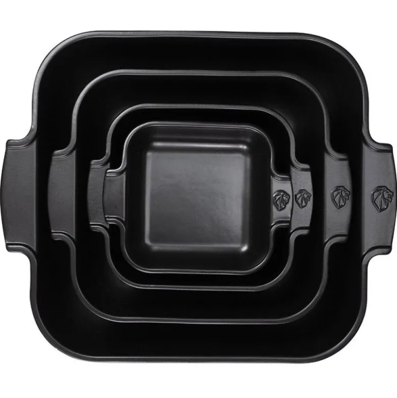 Plat à four carré céramique ardoise Noir satin 21cm - Peugeot
