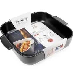 Plat à four carré céramique noir satin Appolia 36cm - Peugeot
