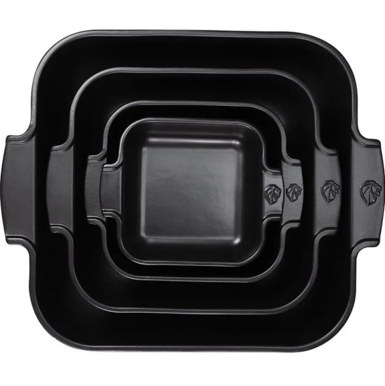 Plat à four carré céramique noir satin Appolia 36cm - Peugeot