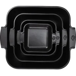 Plat à four carré noir satin céramique Appolia 28cm - Peugeot