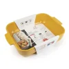 Plat à four rectangulaire céramique jaune safran Appolia 32cm - Peugeot