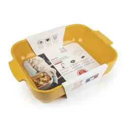Plat à four rectangulaire céramique jaune safran Appolia 32cm - Peugeot