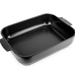 Plat à four rectangulaire céramique noir satin Appolia 40cm - Peugeot
