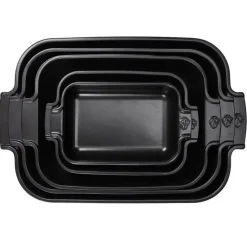 Plat à four rectangulaire céramique noir satin Appolia 40cm - Peugeot