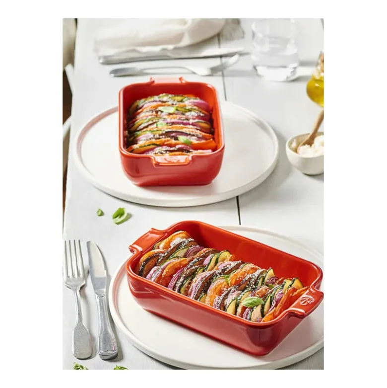 Plat à Four Rectangulaire en Céramique Appolia 22 cm Rouge - Peugeot