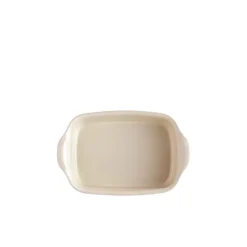 Plat à four rectangulaire individuel 22 cm émaillée blanc Argile - Emile Henry
