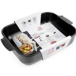 Plat à four rectangulaire noir satin céramique Appolia 32cm - Peugeot