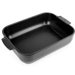 Plat à four rectangulaire noir satin céramique Appolia 32cm - Peugeot