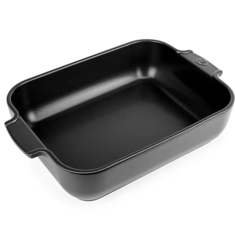 Plat à four rectangulaire noir satin céramique Appolia 32cm - Peugeot
