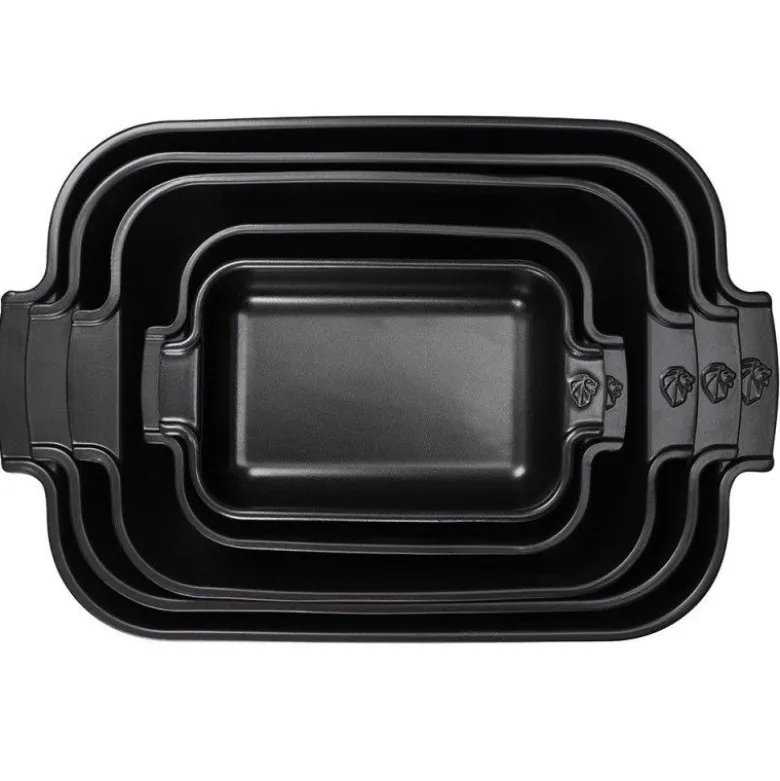 Plat à four rectangulaire noir satin céramique Appolia 32cm - Peugeot