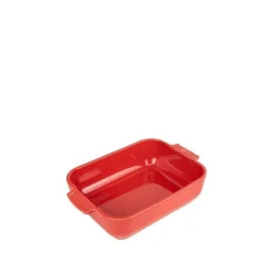 Plat à four rectangulaire rouge céramique Appolia 25cm - Peugeot