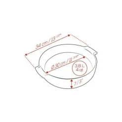 Plat à four rond céramique rouge Appolia 30cm - Peugeot