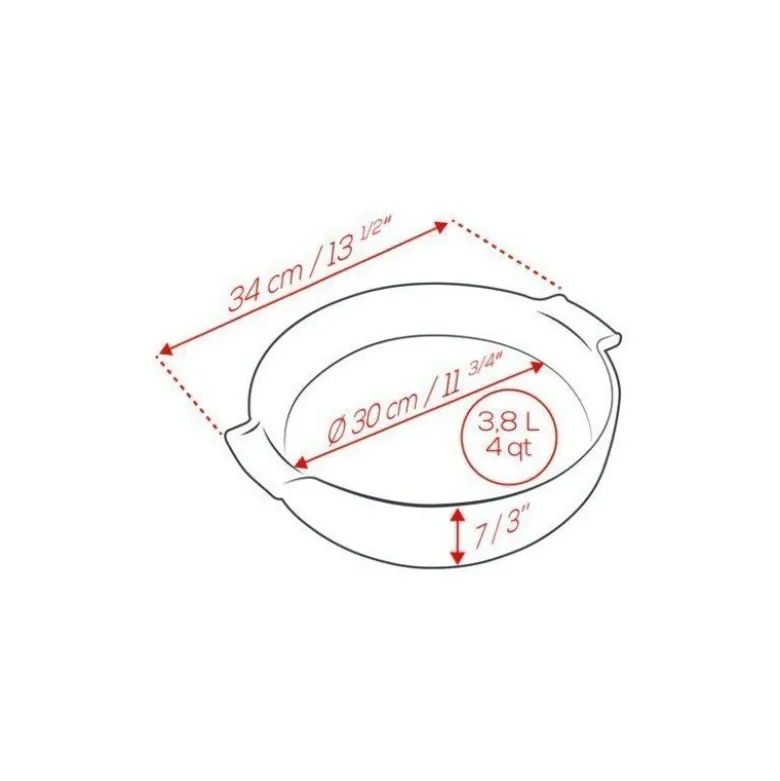 Plat à four rond céramique rouge Appolia 30cm - Peugeot
