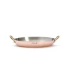 Plat ovale cuivre inox 2 anses laiton 32cm - De Buyer