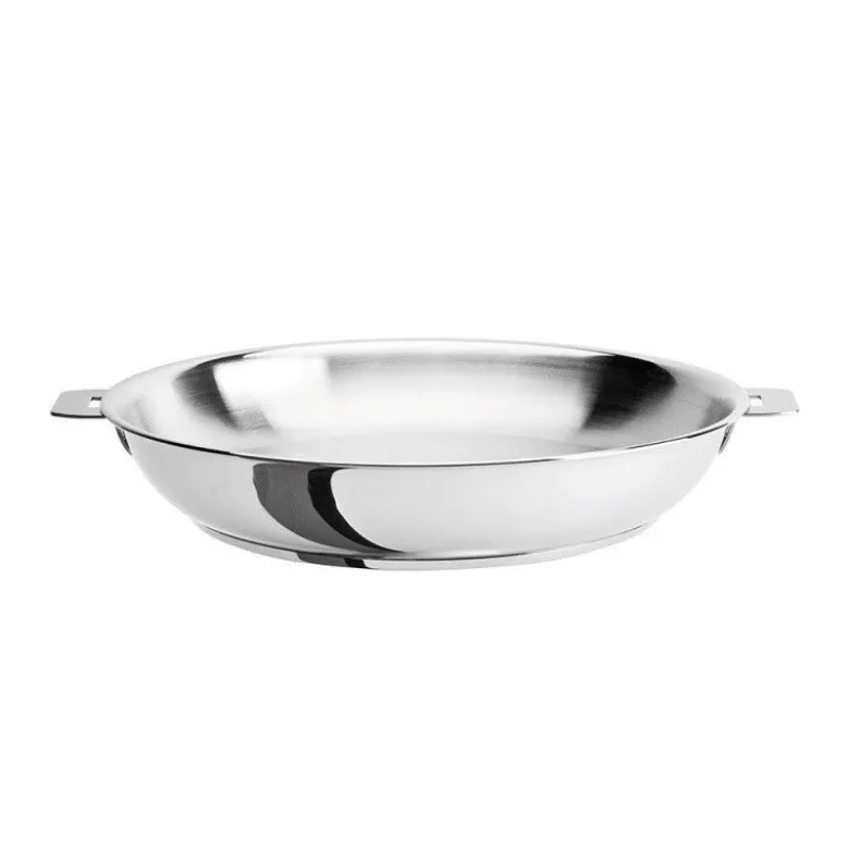 Poêle inox Mutine 28cm manche amovible - Cristel