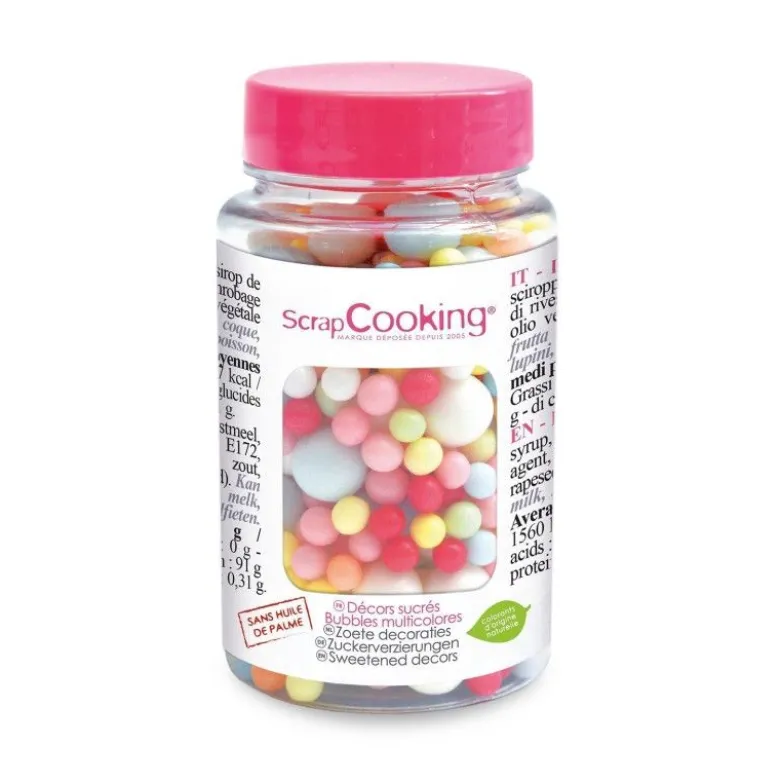 Pot décors sucrés Bubbles Multi 70g - ScrapCooking