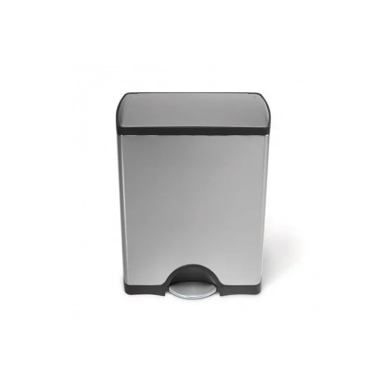 Poubelle à pédale 50L acier brossé rectangulaire - Simplehuman