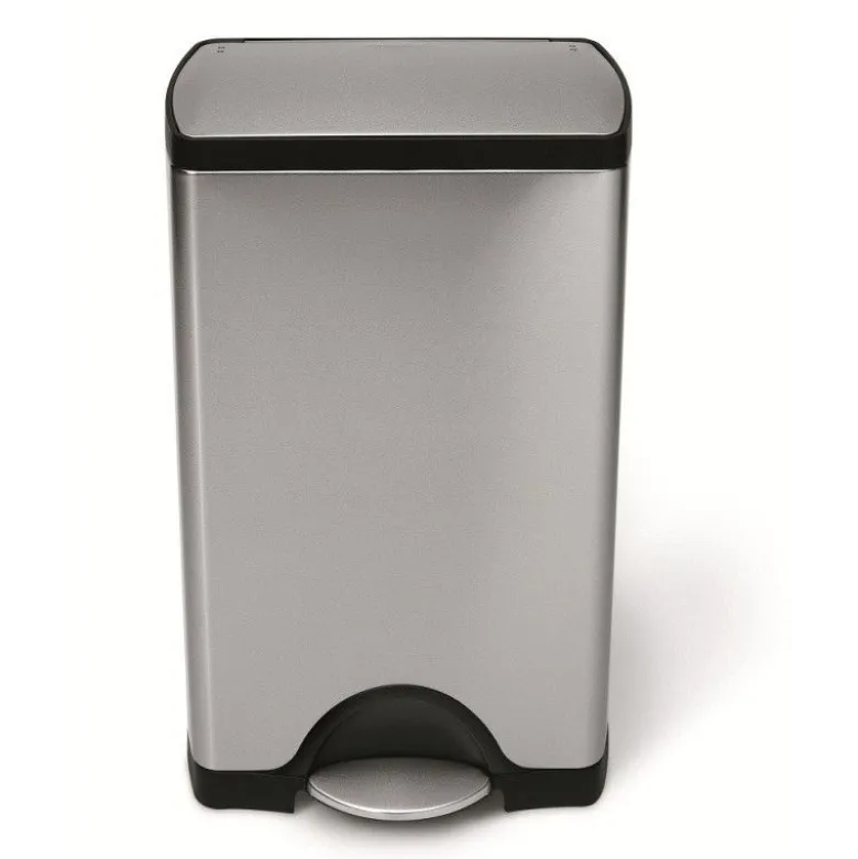 Poubelle à pédale 38L rectangulaire acier brossé - Simplehuman