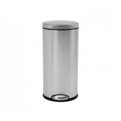 Poubelle à pédale ronde 30L acier brossé - Simplehuman