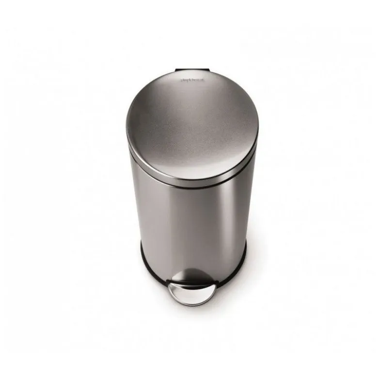 Poubelle à pédale ronde 30L acier brossé - Simplehuman
