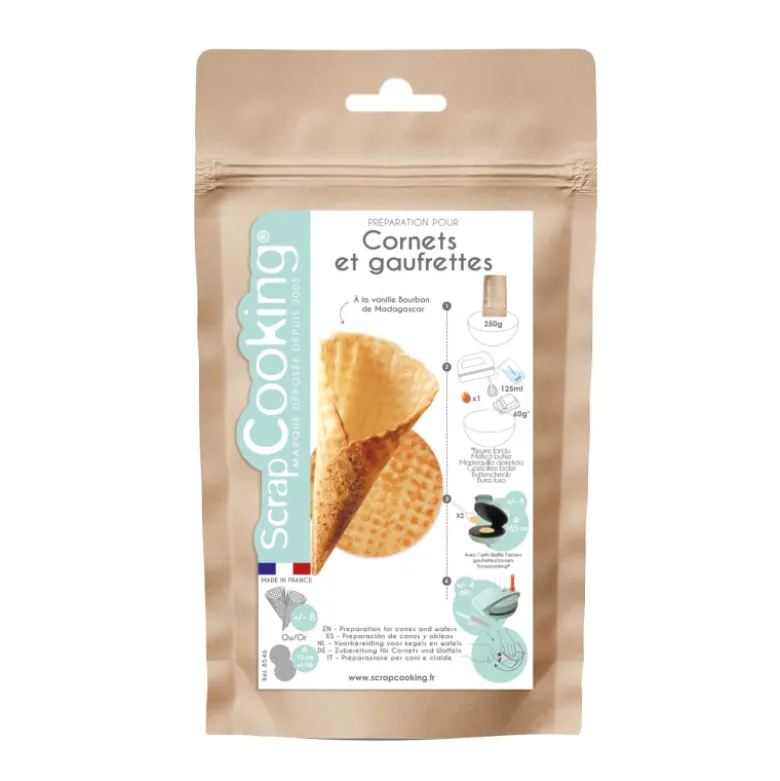 Préparation Gaufrettes/Cornets à la vanille - ScrapCooking