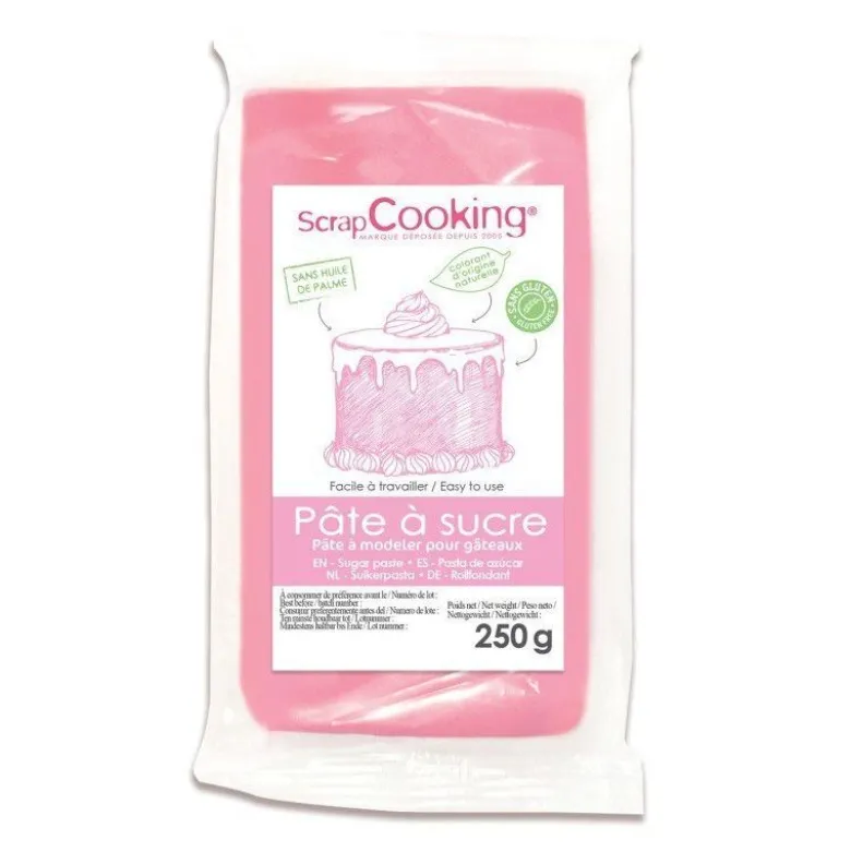 Pâte a sucre rose 250g - ScrapCooking