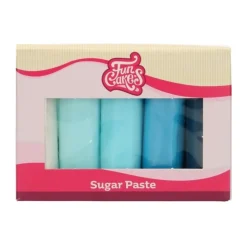 Pâte à sucre bleu assorti 100g x5 - FunCakes