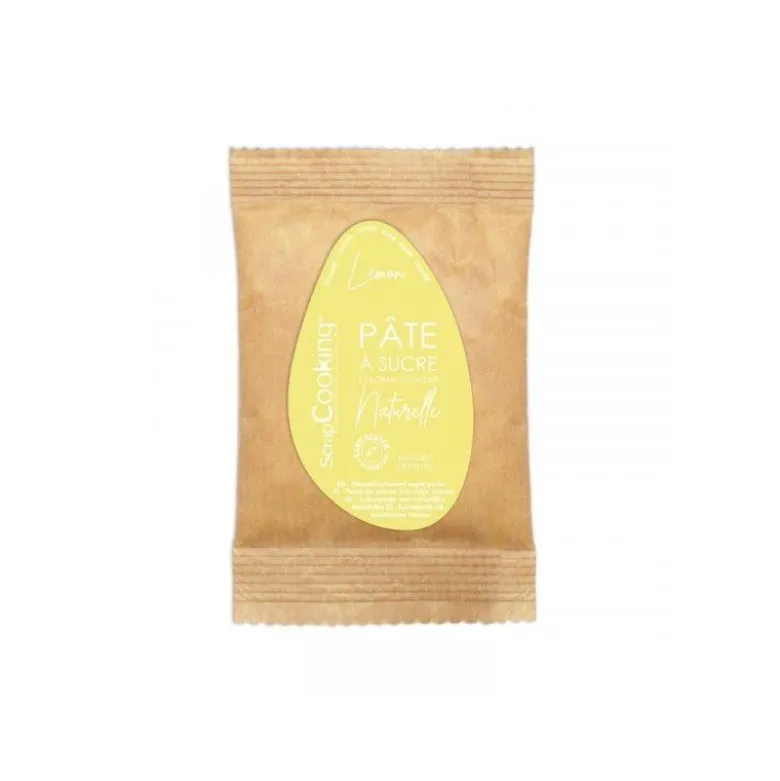 Pâte à sucre jaune citron 200g - ScrapCooking