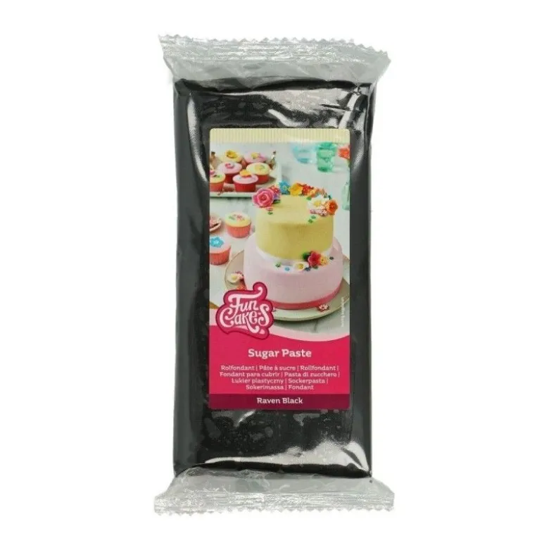 Pâte à Sucre Noir 1kg - Funcakes