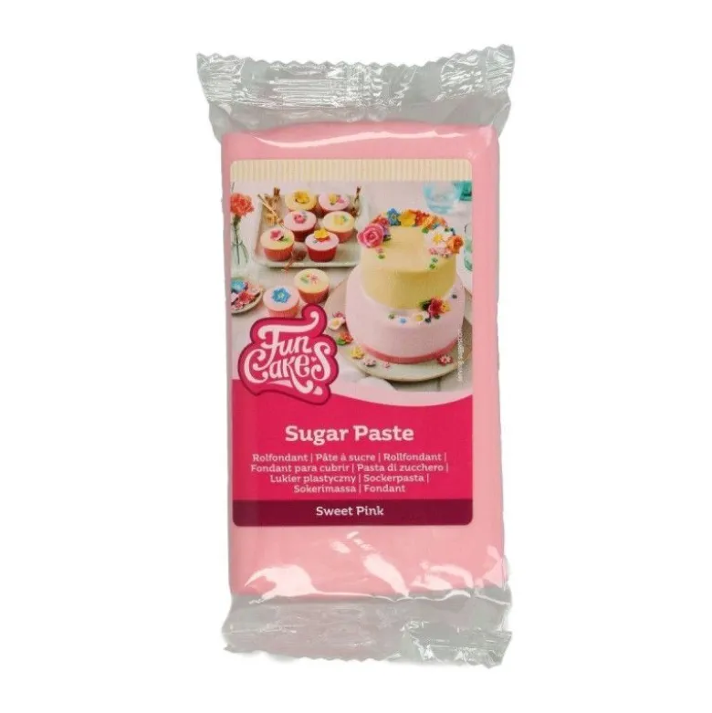 Pâte à Sucre Rose Clair 250g - Funcakes