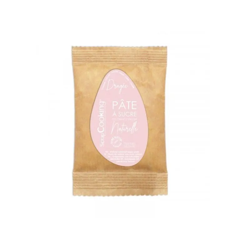 Pâte à sucre rose dragée 200g - ScrapCooking