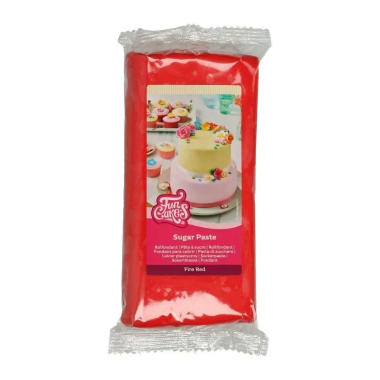 Pâte à sucre rouge 1kg - FunCakes