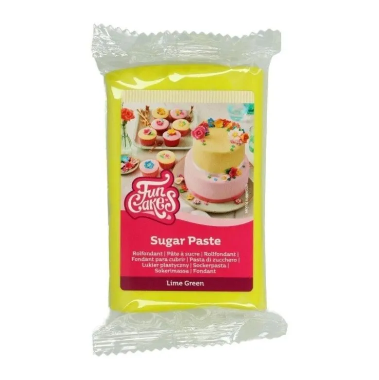 Pâte à Sucre Vert Citron 250g - Funcakes