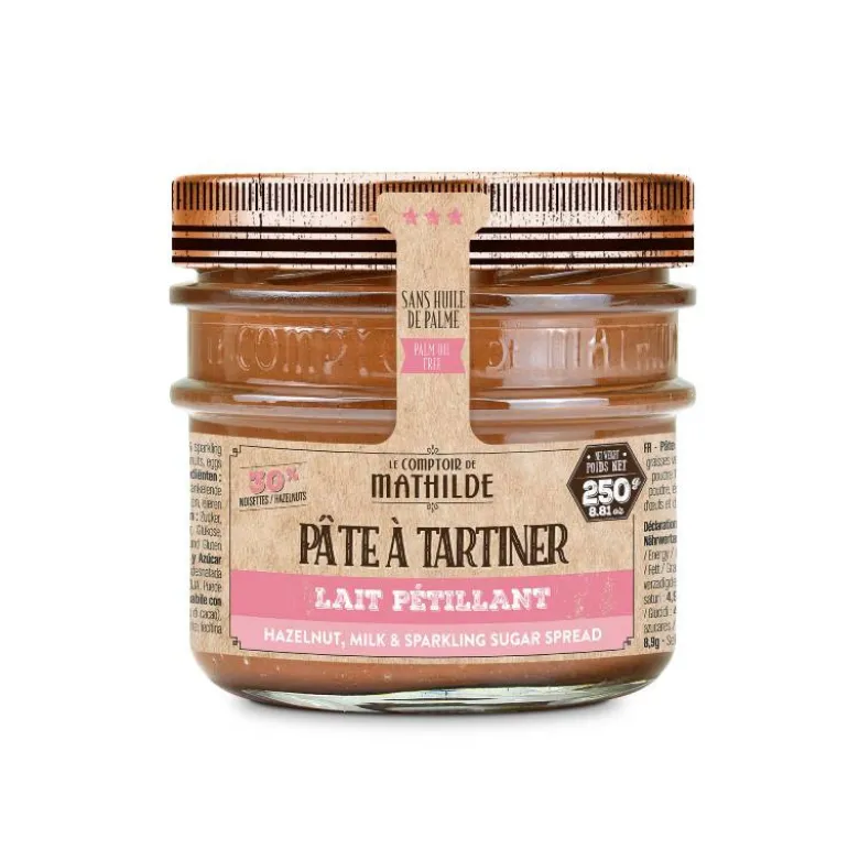Pâte à tartiner Lait Noisette Pétillant 250g - Le Comptoir de Mathilde